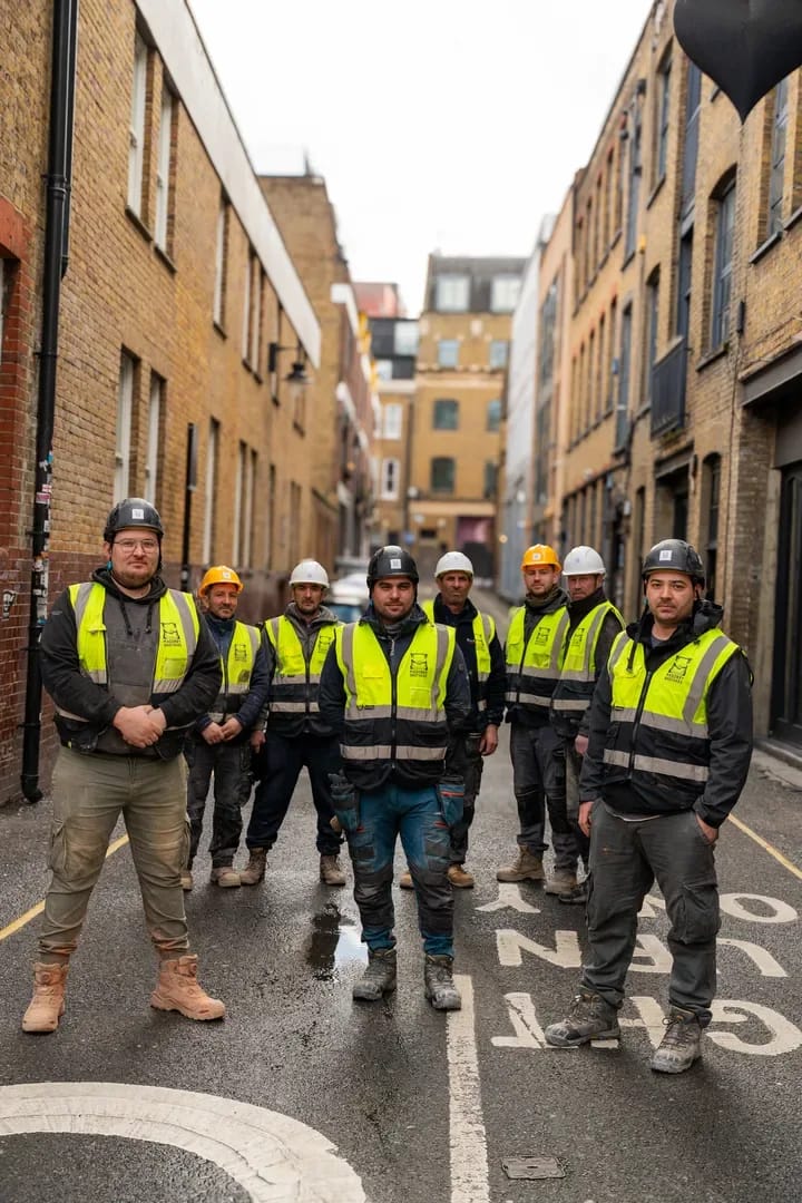 The Masonry Brothers team in V formation